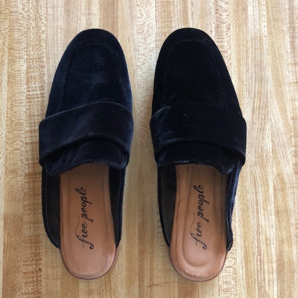 Free People Black Velvet Mules Size 36